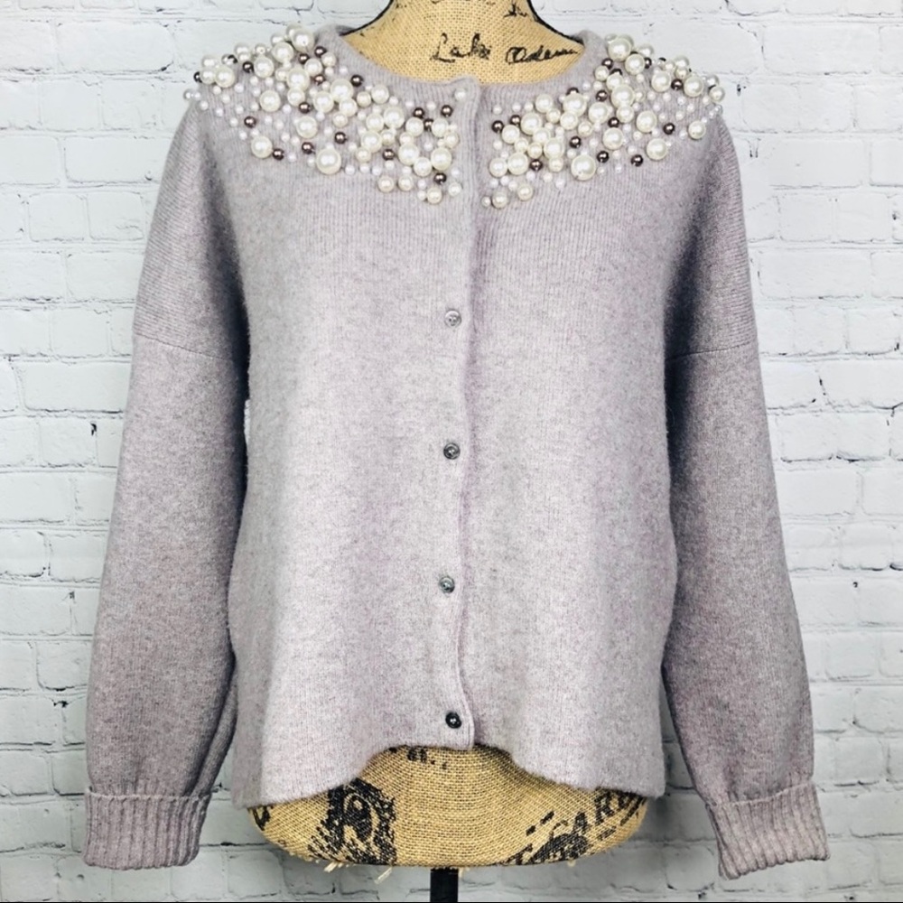 🛍SOLD🛍 Moth / Anthropologie Pearl Embellished Cardi M
